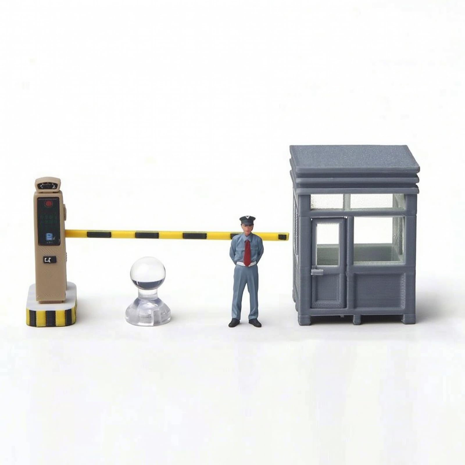 harayaa Miniature Scene Figures Accessori Diorama Sbarra Stradale Addetto Resina con Funzione Luminosa per Allestimenti Modellini Auto Parcheggi Adatto a