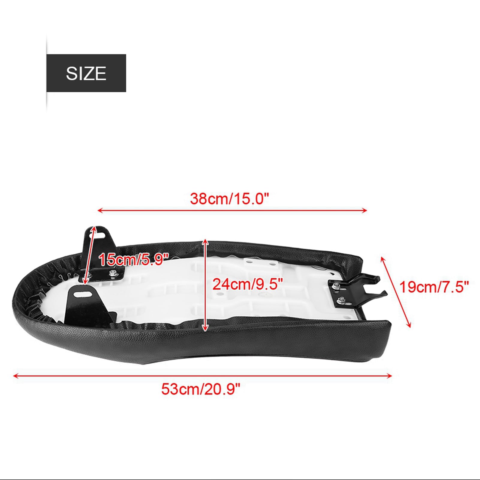 Sella vintage per moto per Honda CG125, CB400SS, GN, B Racer, sella piatta con cuscino in PU e pelle marrone, compatibile con moto classiche e scrambler.
