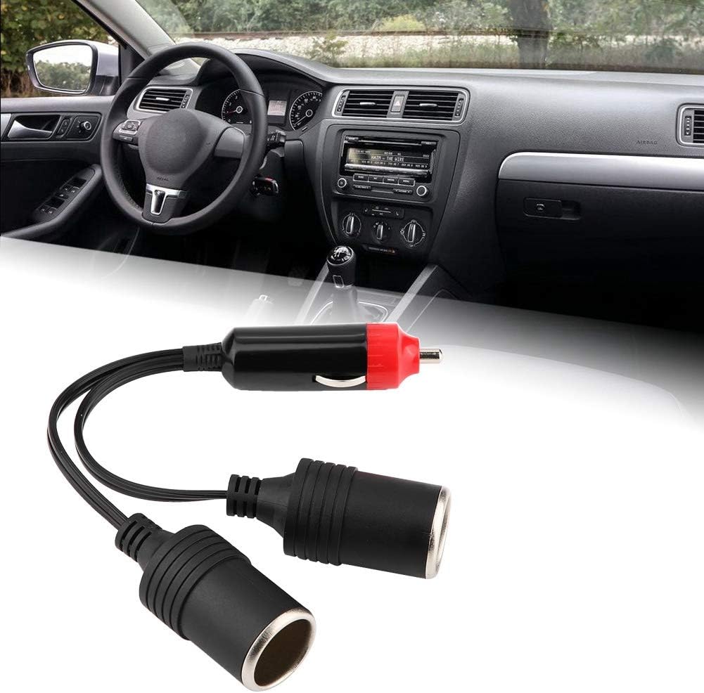 Aramox Car Cigarette Lighter Splitter, 2 Way Socket Cigarette Lighter Adapter Extension Plug Cord,1 to 2 Power Charger Port for DC 12V 24V image 2