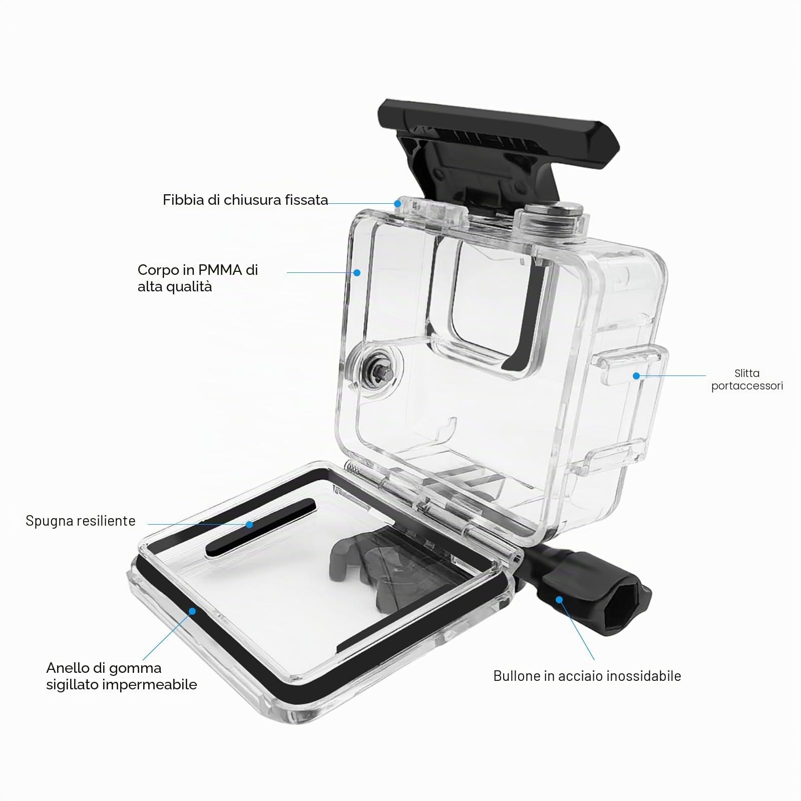 Custodia Silicone Effcotuo Per GoPro Hero 2024 Con Copriobiettivo – Protezione Antiurto E Facile Da Pulire - 2