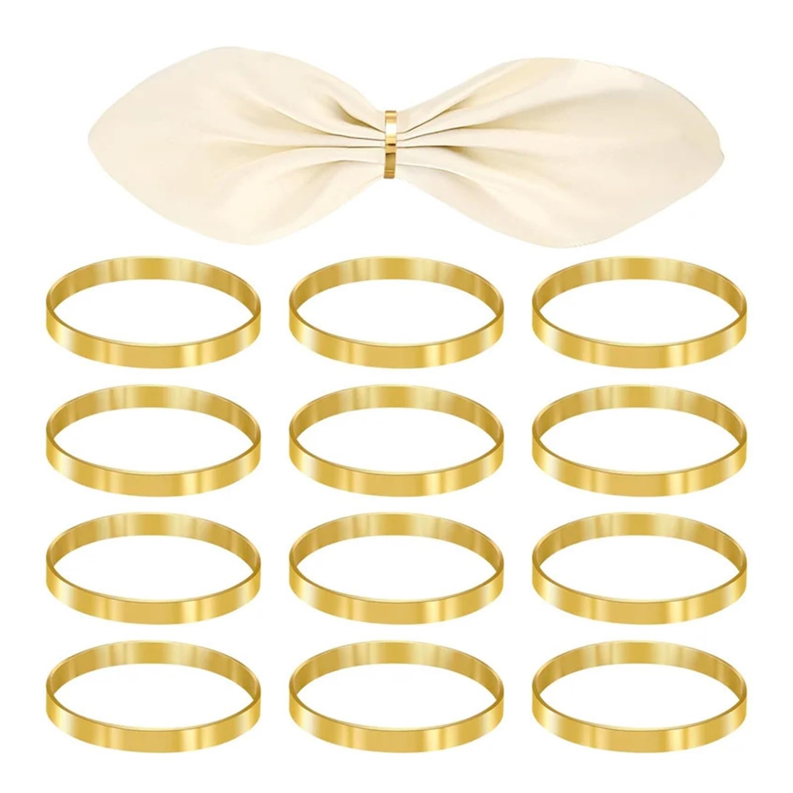 Golden Napkin Rings Simple Serviette Holder