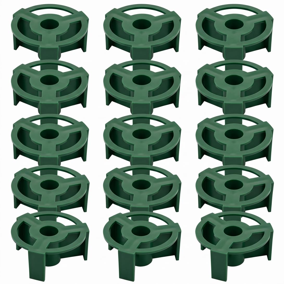 Striegro 15 Pack Grave Flower Holder, Headstone Vase Inserts Enhanced Stability For Outdoor Cemetery Vases, Green.