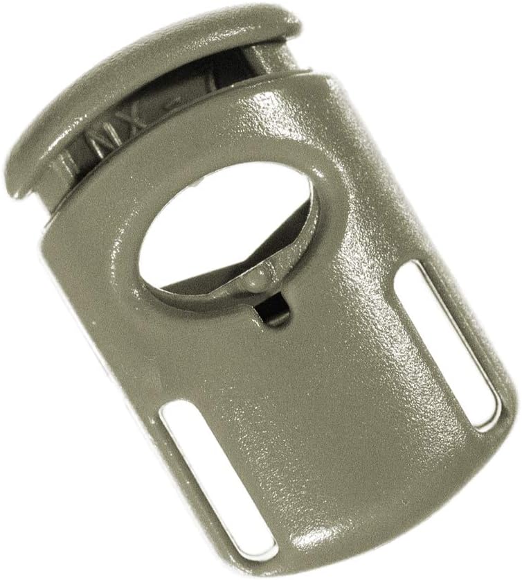 Craft County Plastic 1/4 Inch Spring-Loaded Ellipse Cord Lock Toggle Stoppers (Foliage Green, 100 Pack)