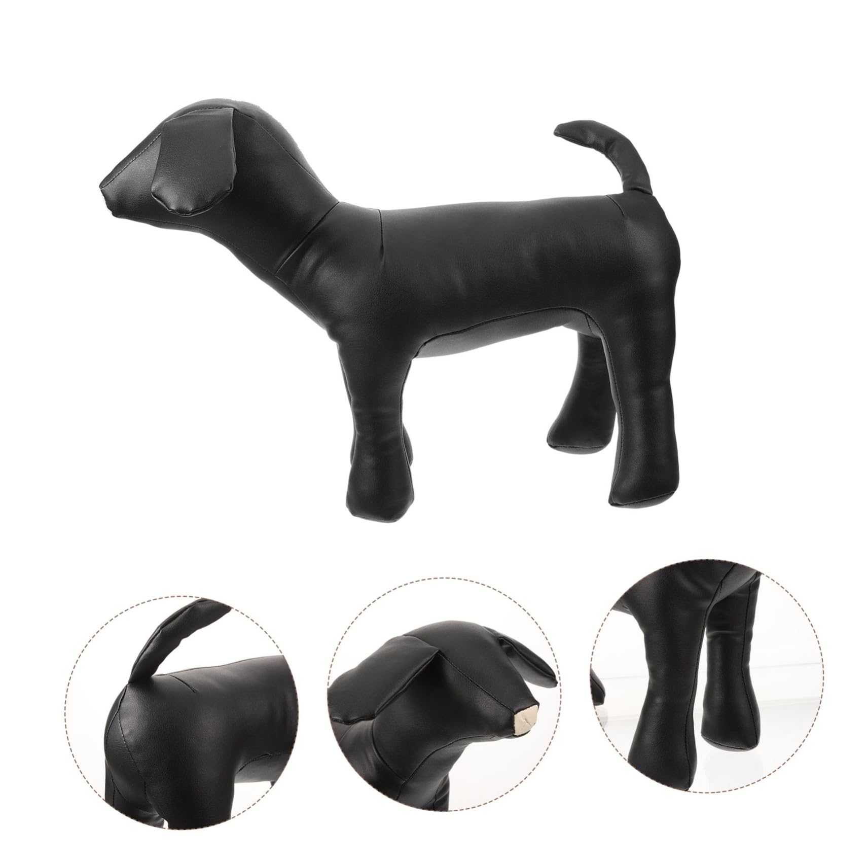 Mannequin de Chien en Cuir PU Noir pour Vêtements d'animaux, Modèle Polyvalent et Facile à Nettoyer, pour Présentation et Exposition de Produits Canins