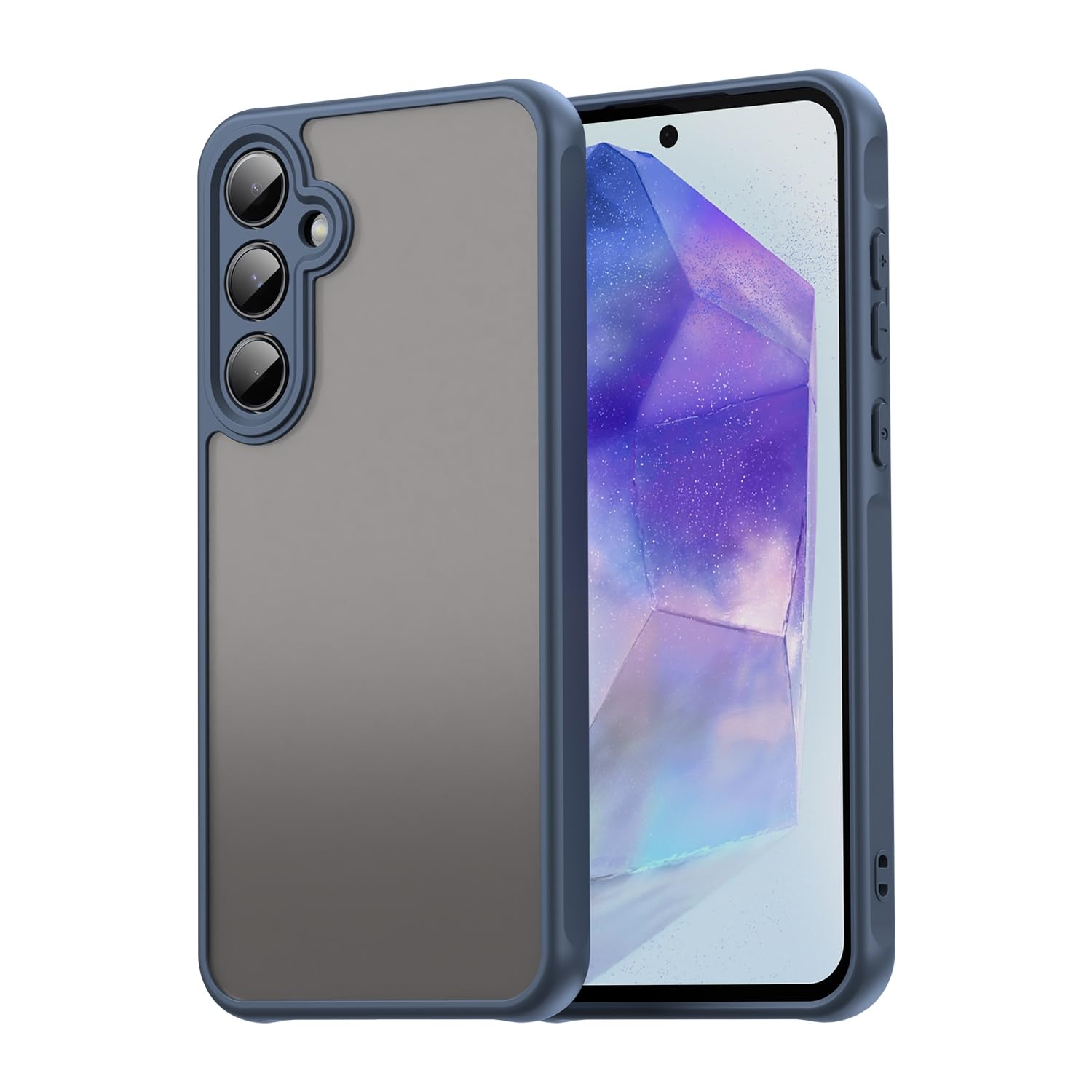 Coque pour Galaxy A55 5G mate et bleue aux finitions premium - 8