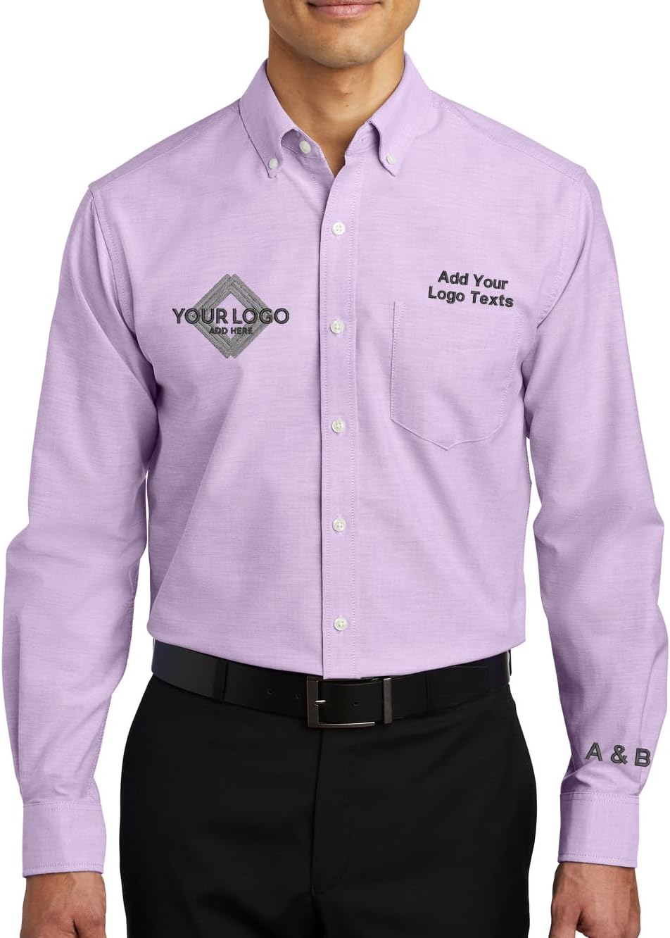 INK STITCH Men S658 Custom Embroidery Add Logo Texts Super Pro Oxford Dress Shirts