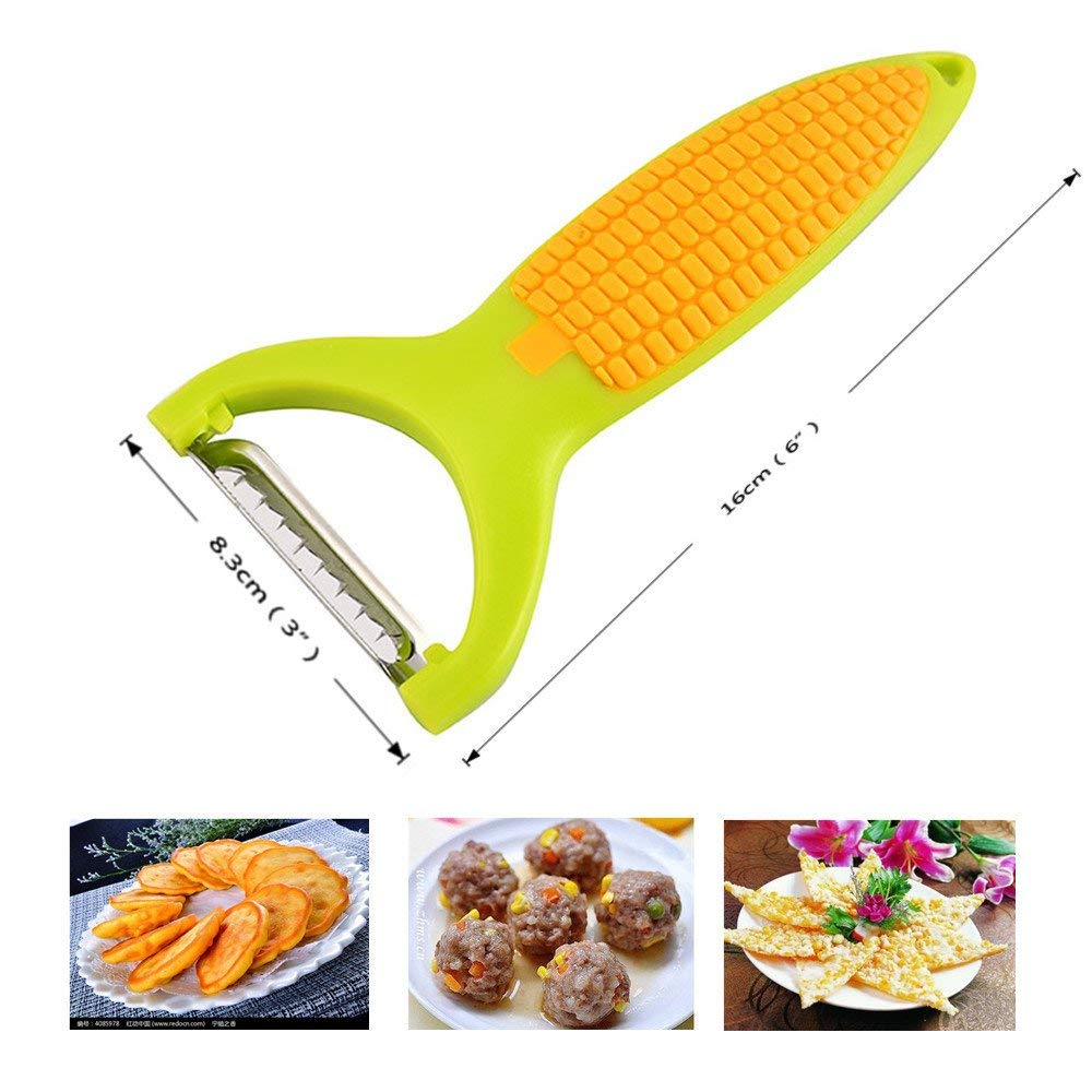 KeepingcooX Corn Zipper, Ergonomic Corn Planer Cutter Cob Peeler Corn Stripper Kernel Cutter, Premium 420 Stainless Steel with Non Slip PP, Reuable Silicone Basting Brush