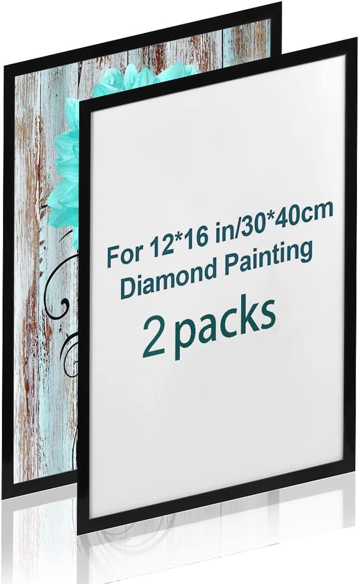 2 Pack Diamond Painting Frames Black, Diamond