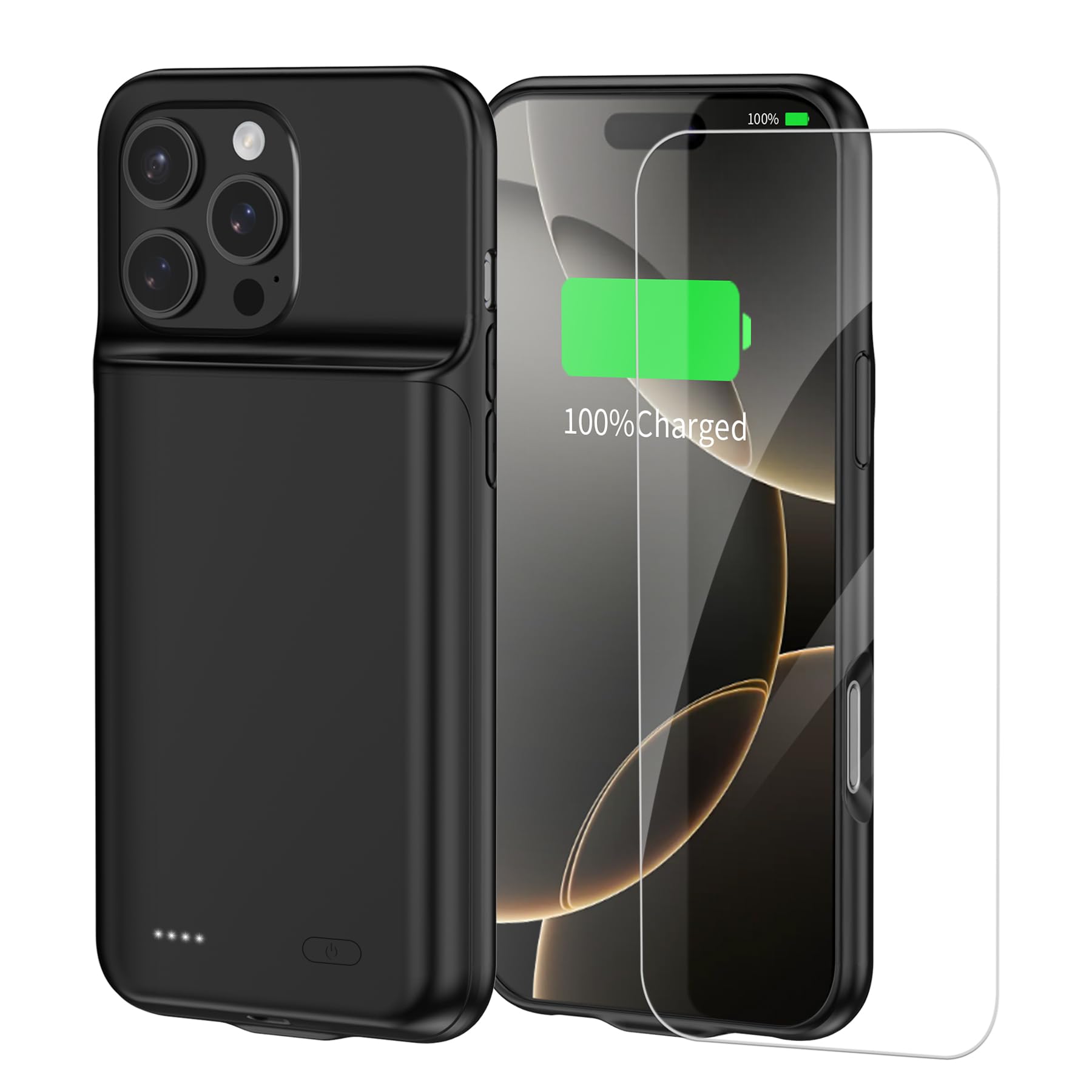 FLSTOR Coque Batterie IPhone 16 7000mAh - Étui Charge Portable Rechargeable Avec Protecteur Écran, Autonomie X1.5, Sync Données, Bleu