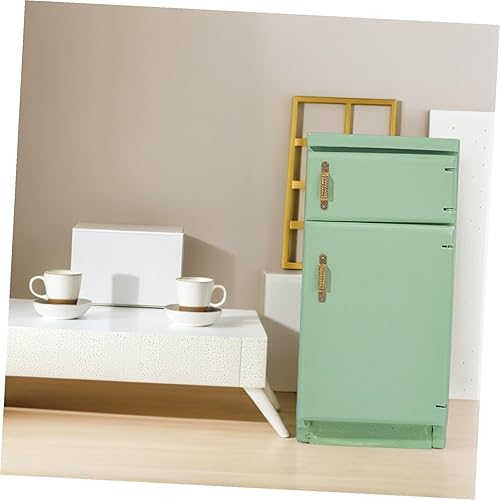 Miniatura 5 de Uonlytech Mini refrigerador a escala de 2 piezas para juegos de simulación, electrodomésticos de cocina creativos para decoración de casa de muñecas