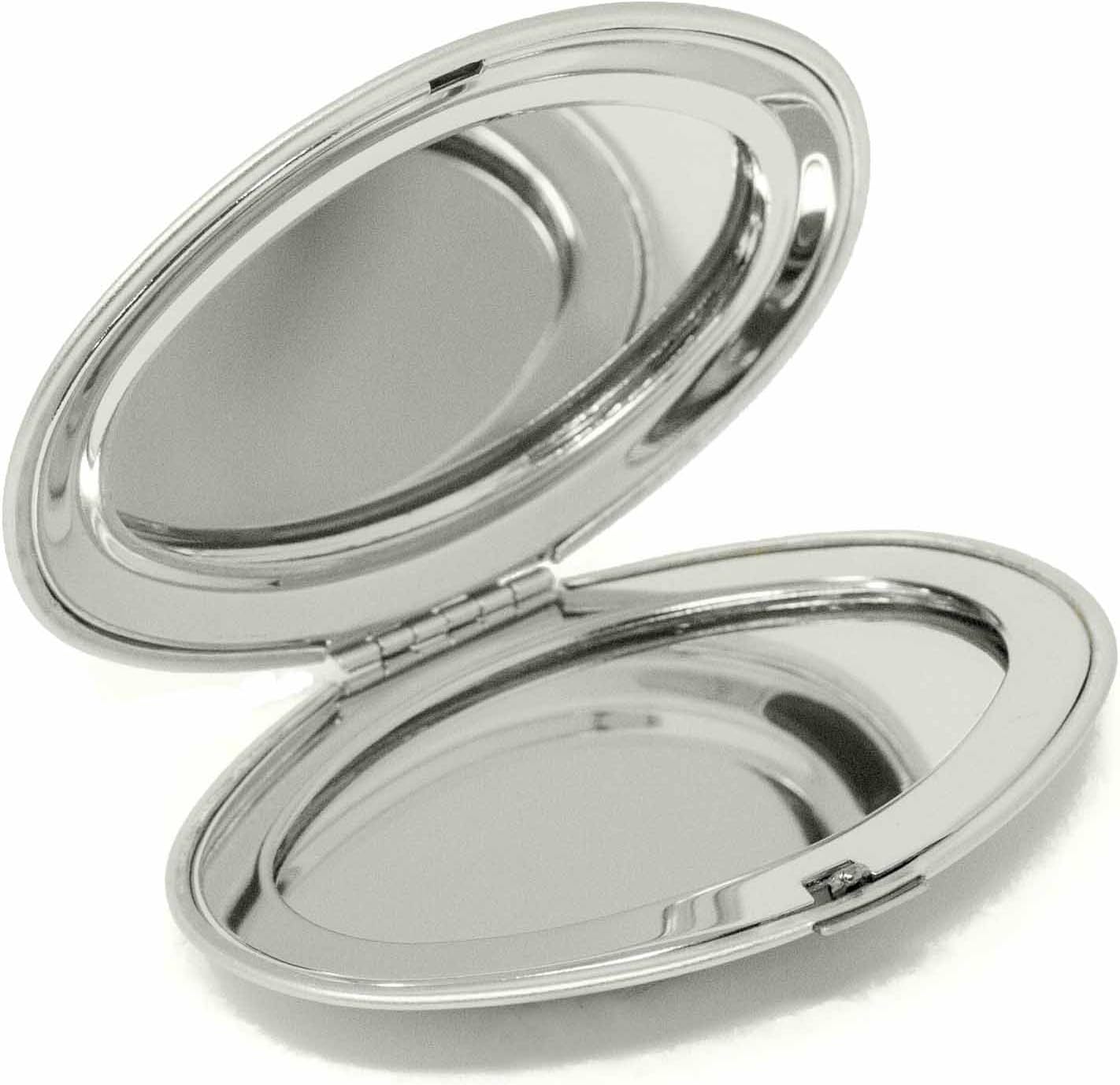 Stephanie Imports Set of 3 Double Sided Magnifying Compact Mirrors with Brushed Metal Finish (Gold, Round)