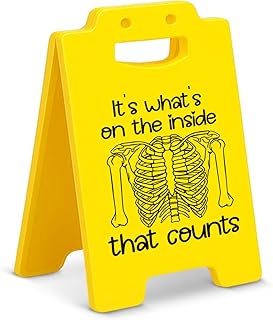 Funny Human Skeleton Desk Little Signs - Radiology Tech Gifts for Women Men, Radiology Tech Student Essentials Graduation Gifts, X-Ray Gift Home Office Mini Signs Decor