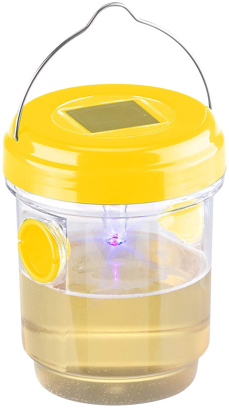 Exbuster Insekten-Fallen: 8er-Set giftfreie Solar-LED-Insektenfalle zum Aufhängen und Hinstellen (Insektenfallen für Fliegen, Wespen-Falle)