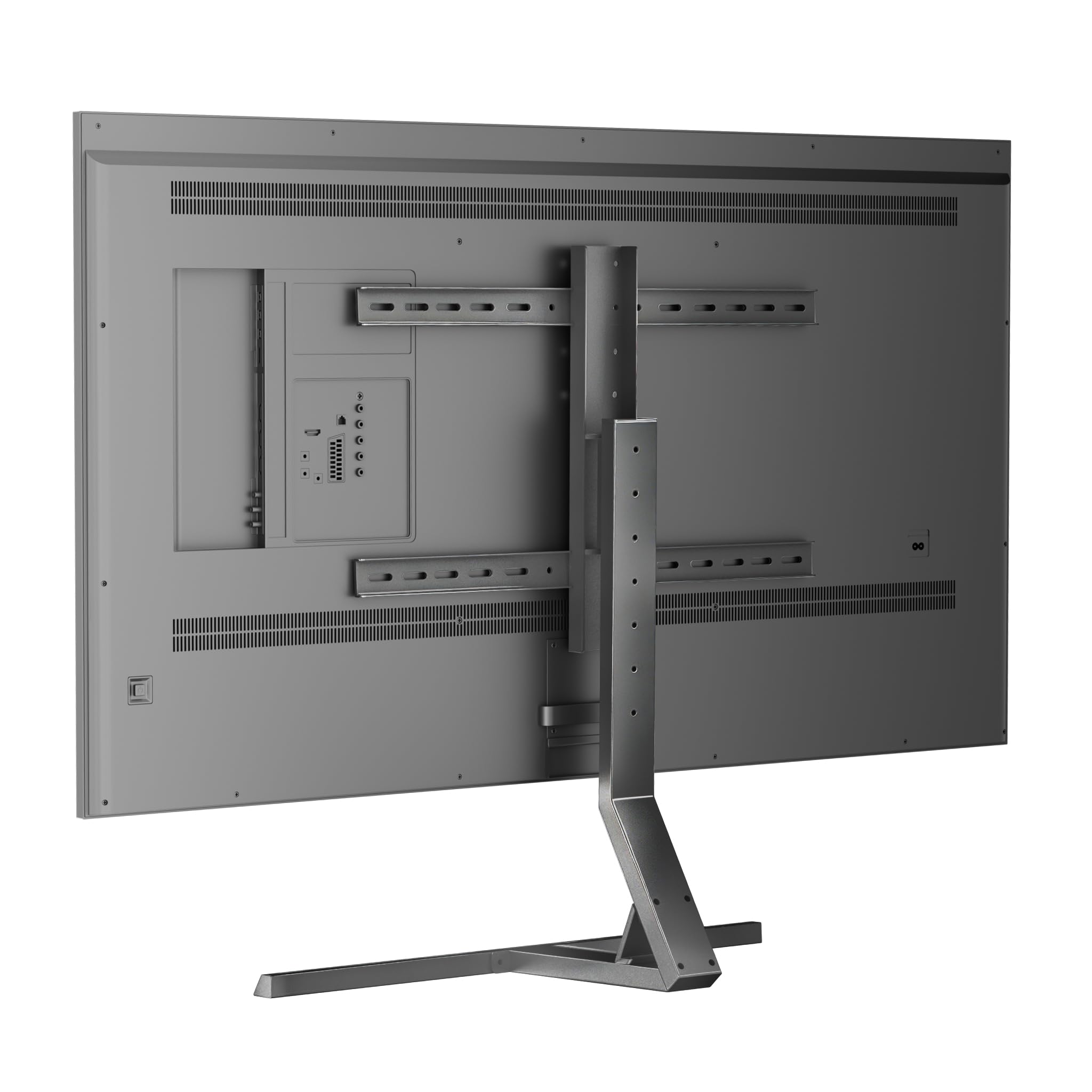 unho Supporto TV da Tavolo per 40-75 Pollici Porta TV Regolabile Stabile | Acciaio Ispessito, Peso Max 50kg, Max VESA 600x400mm, Ruotabile a sinistra e a destra 45°