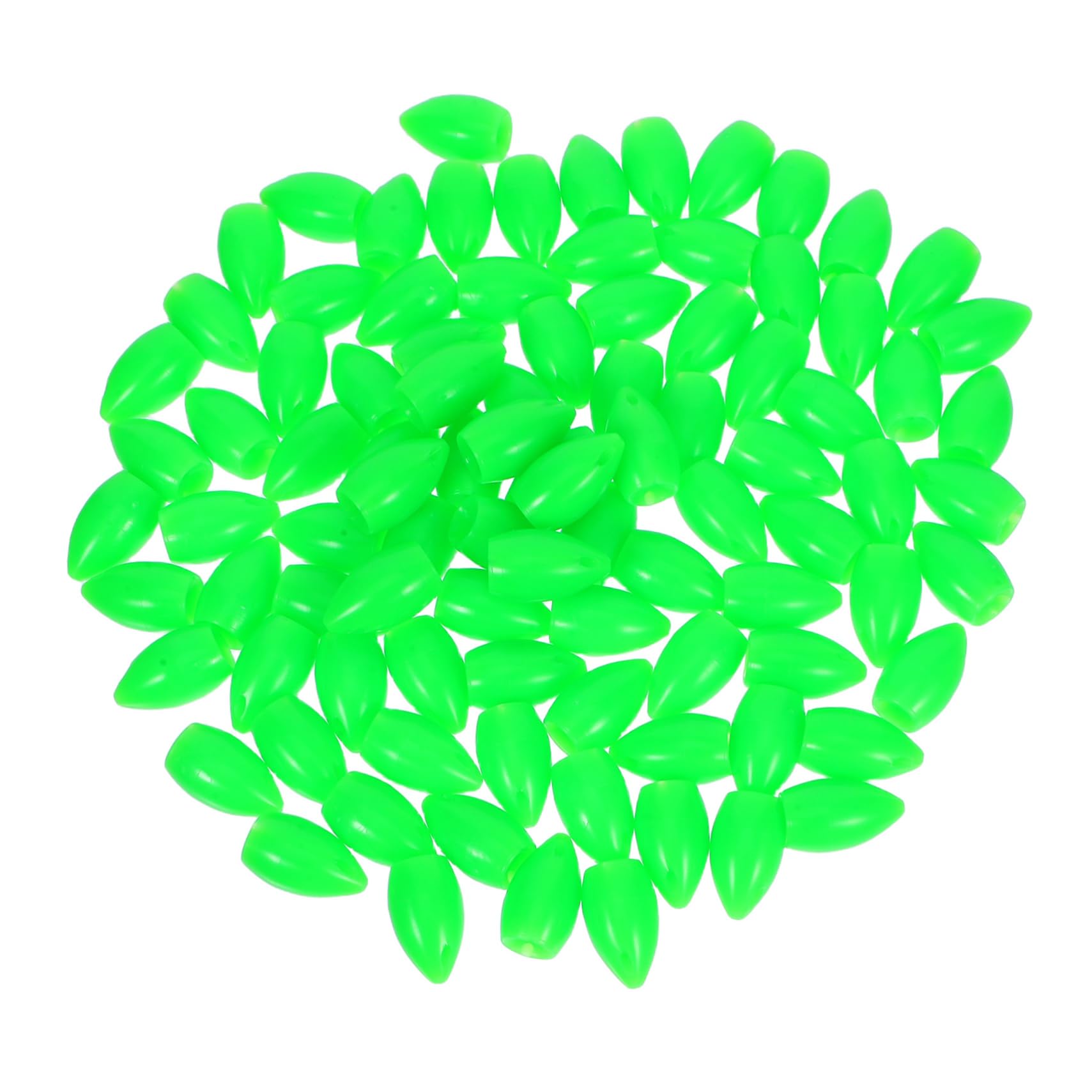 UKCOCO 100pcs Pitcher Fishing Lure Making Beads Fishing Weight Bead Oval Bait Balls Bait Luminous Balls Abs Green
