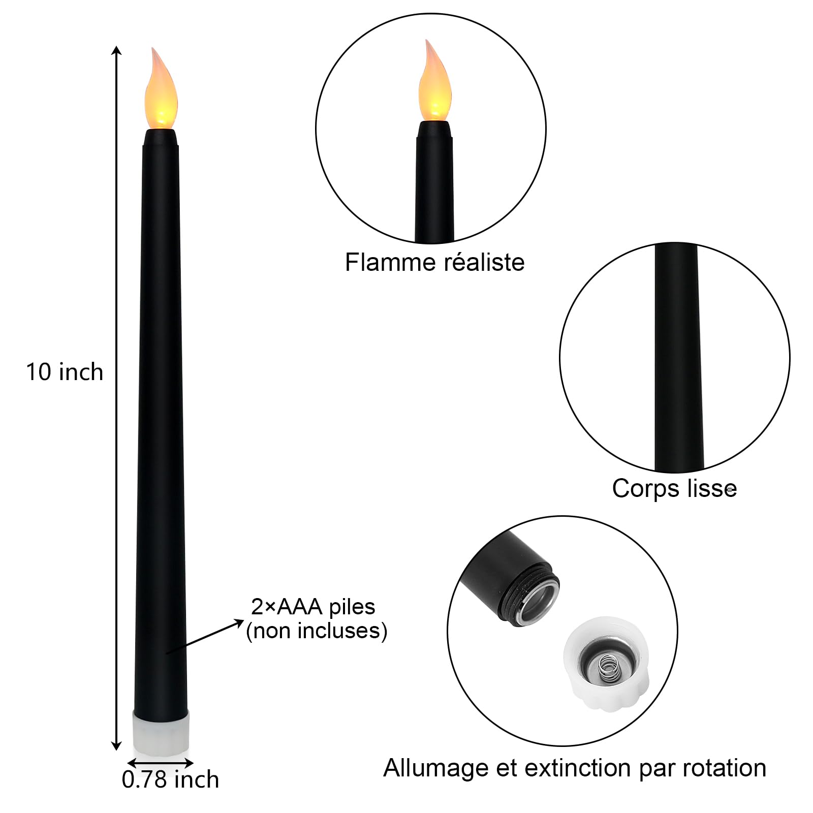 Lot De 6 Bougies LED Sans Flamme LARDUX - Lumières Vacillantes Magiques, Blanc Chaud, Parfait Pour Noël, Mariage, Dîner Romantique Ou Halloween