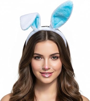 Cute Bunny Ears Headband for Women, Soft Plush Rabbit Ears, Christmas & Holiday Costume Accessory