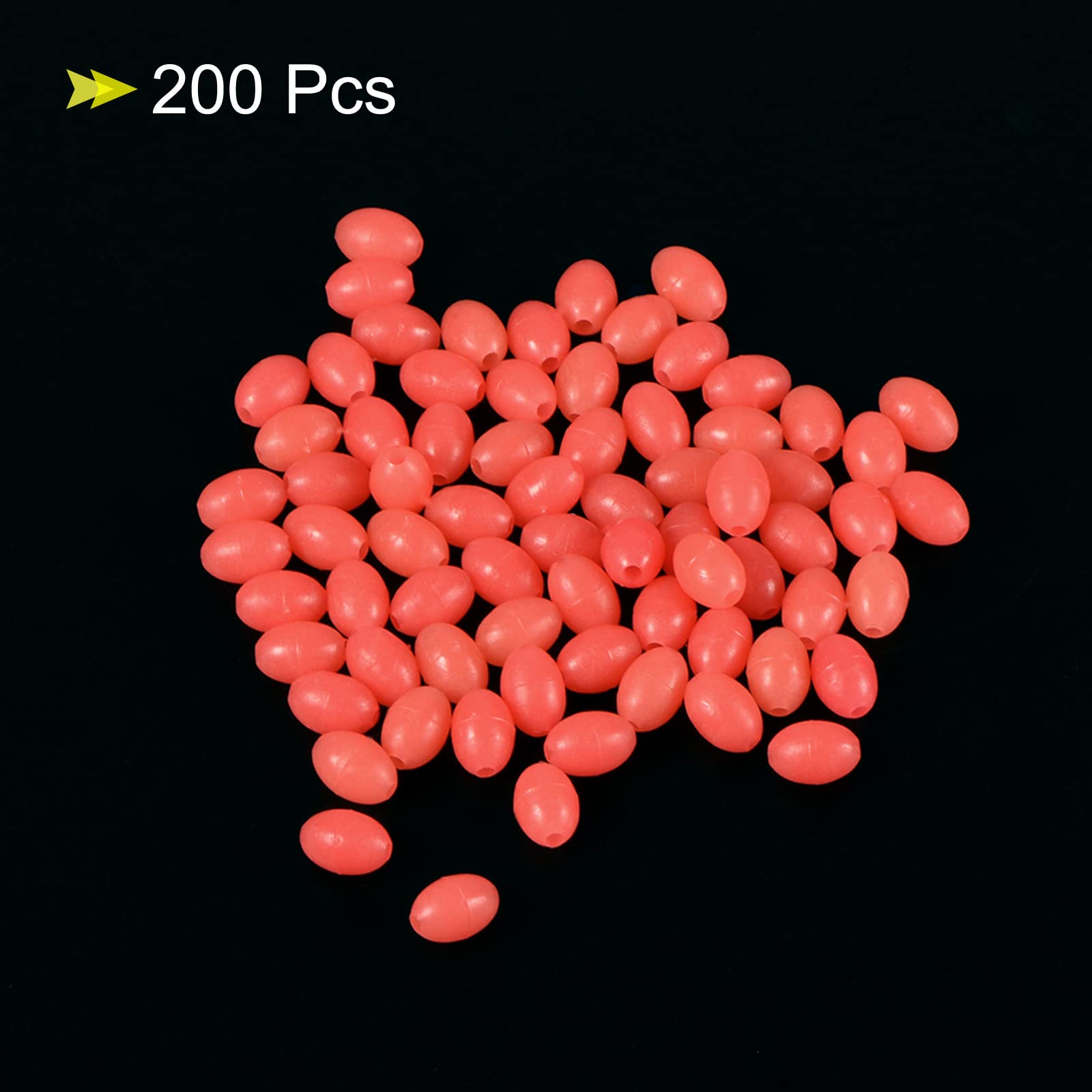 PATIKIL 10x7mm Luminous Pêche Perles, 200 Pièces Plastique