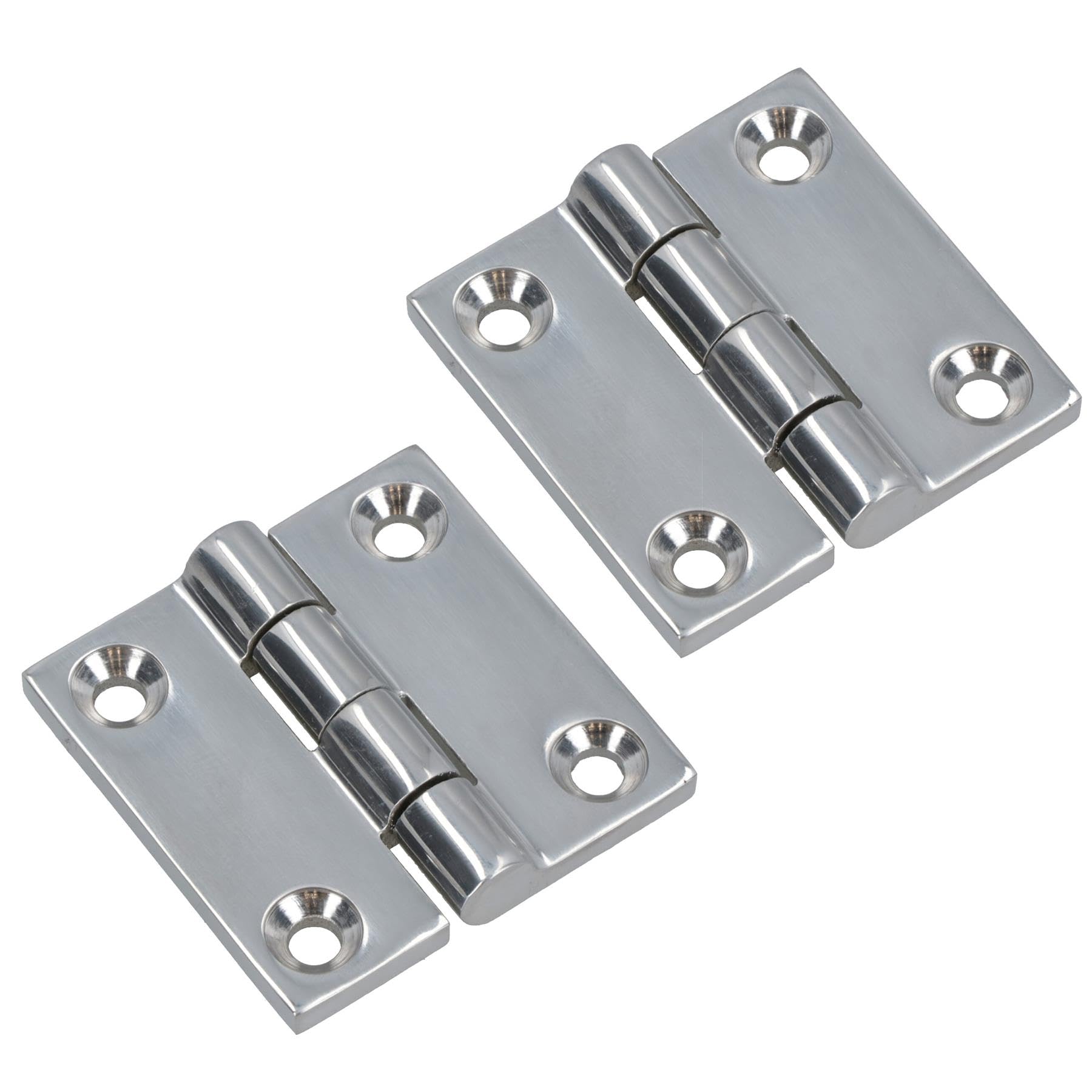 Charnière de porte en acier inoxydable poli 50 mm x 50 mm 316 cabine marine x2
