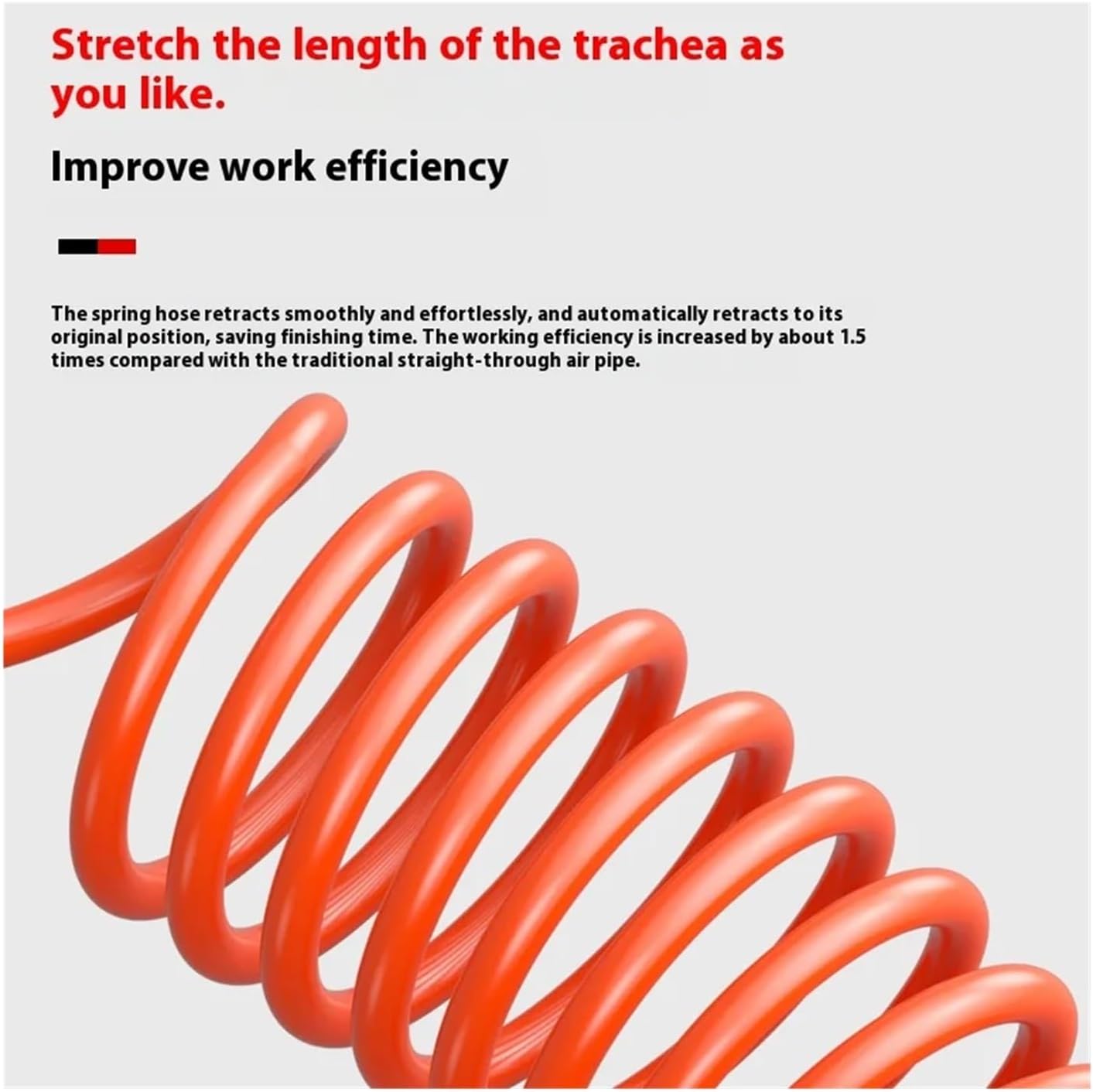 High-pressure PU Spring Air Tube 3/6/9/12/15M Compressor Hose Spiral Pipe Pneumatic Polyurethane Telescopic Tool(White 12x8)