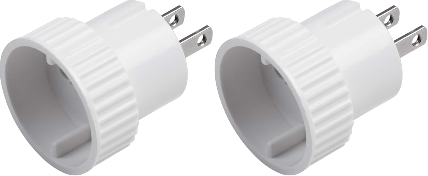 Meister 7423650 – Adattatore da viaggio USA/Canada, colore: bianco (Confezione da 2)