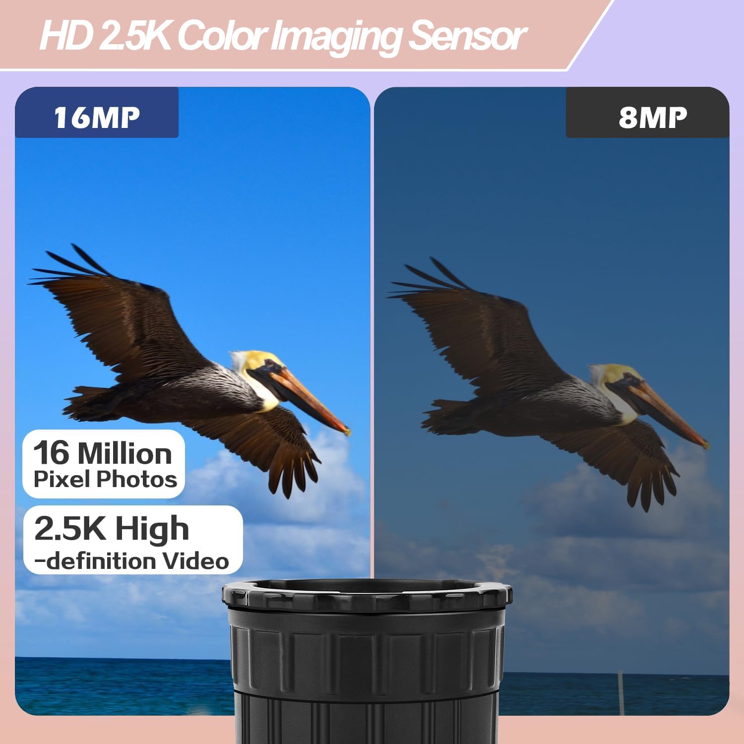 Telecamera elettronica WiFi per telescopio con schermo da 1,5 pollici, video 2,5K, 1920 x 1080 pixel, adatta per microscopio ottico da 24-50 mm e binocolo monoculare, con scheda di memoria da 64 GB