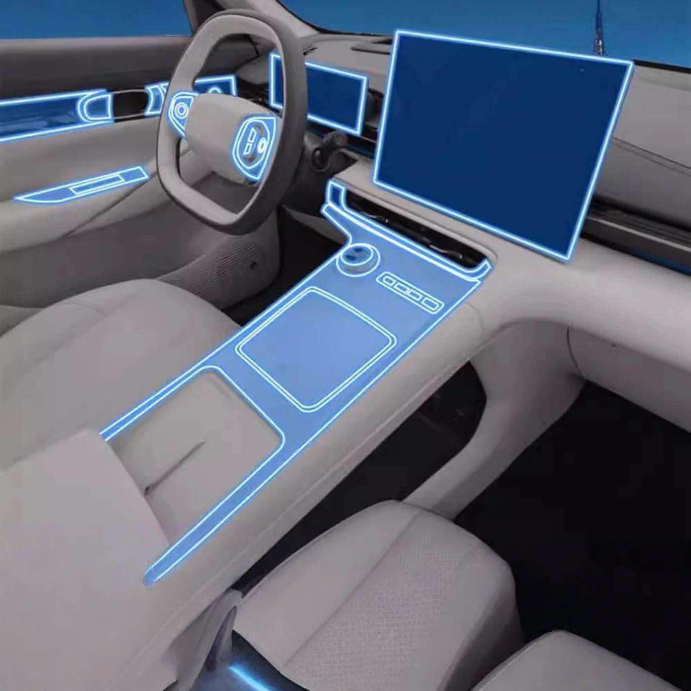 TPU Protective TPU Film Car Interior Central Control Navigation Panel Sticker, for Geely EX5 E5 2025