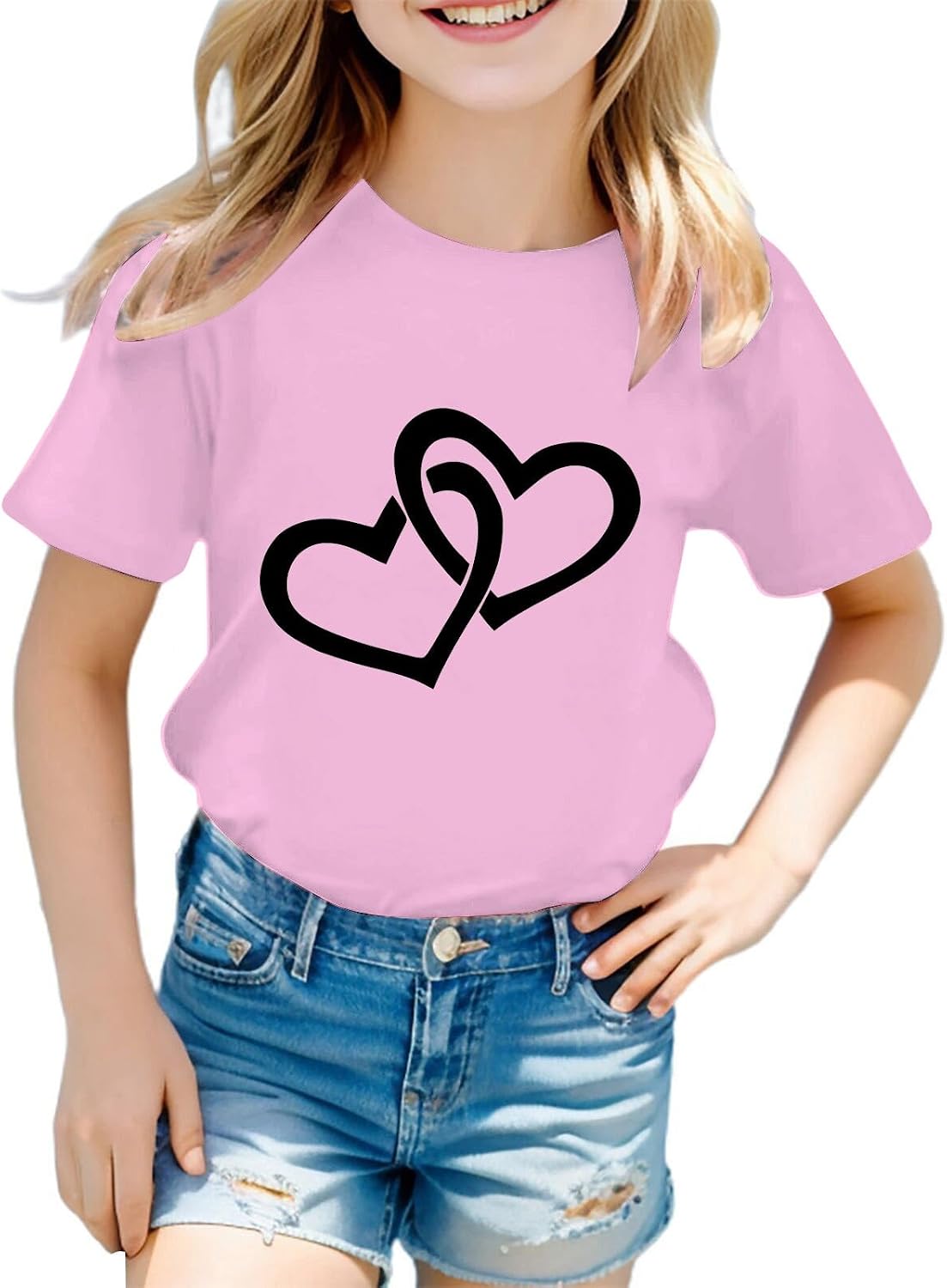 Toddler Girls T Shirts Short Sleeve Casual Summer Crewneck Print Unisex Kids Clothing Basic Baseball Athletic-Fit Casual Wear