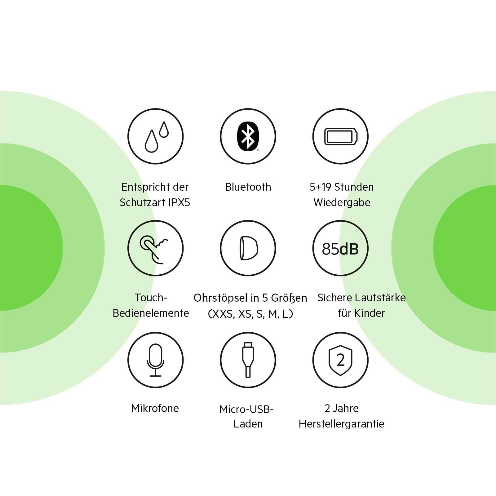 Belkin SOUNDFORM Nano, Bluetooth-Kopfhörer für Kinder, kabellos, 85-dB-Begrenzung zum Gehörschutz, Online-Unterricht, Schule, IPX5-zertifiziert, 24 Std – Blau, One Size, PAC003btBL | In-Ear-Bluetooth-Ohrhörer für Kinder ab 7 Jahren, 85 dB Lautstärkebegren