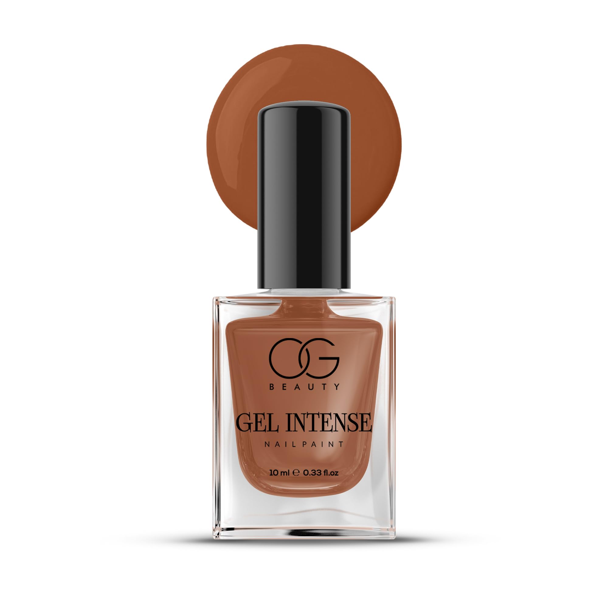 OG BEAUTY Gel Intense Nail Paint Cocoa Bliss (10 ml) | Warm Cocoa Shade with Glossy Finish | Vegan, Quick-Dry & Long-Lasting Nail Polish-image-0