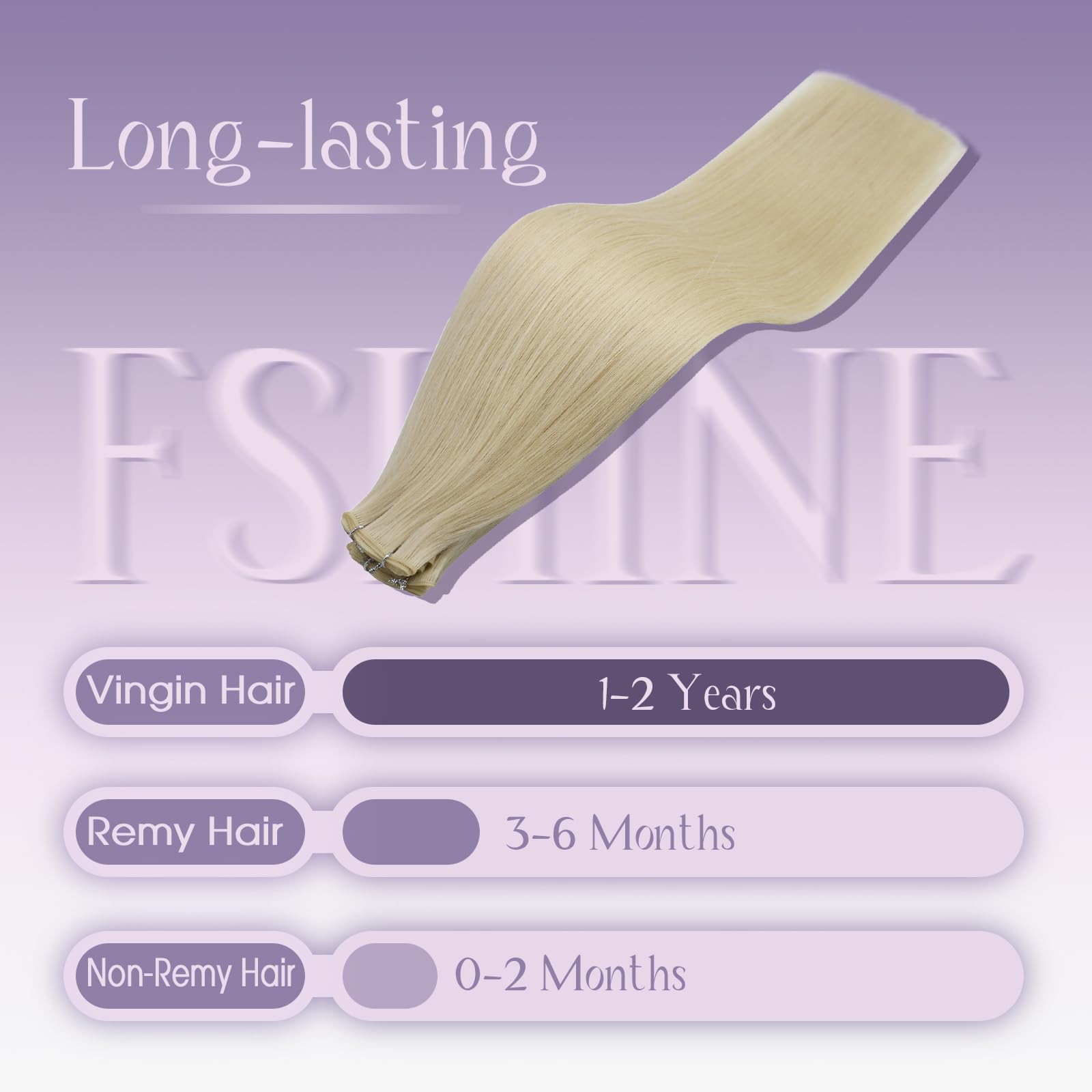 Fshine Extension Cucite Capelli Veri Biondo Platino Extension Capelli Veri Tessitura 55cm 25g Cucitura Capelli Umani Veri Vergine Extension Matassa Capelli Veri #60