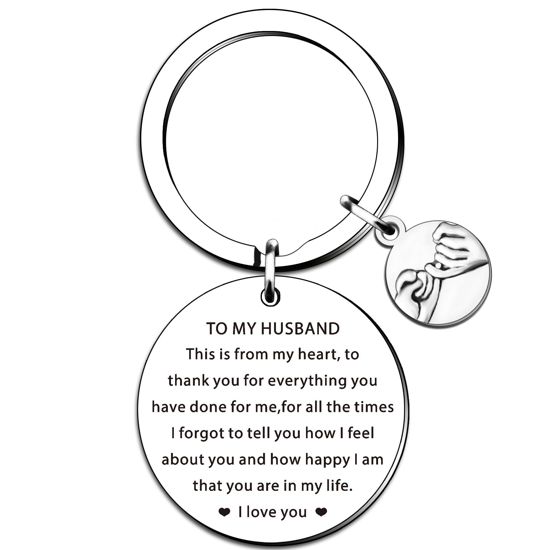 QMVMV To My Husband Keyring Gifts Birthday Anniversary Valentines Day Gifts for Him Men Christmas Keyring for Husband From Wife Thank You Husband Gifts Idea Wedding Day Gift