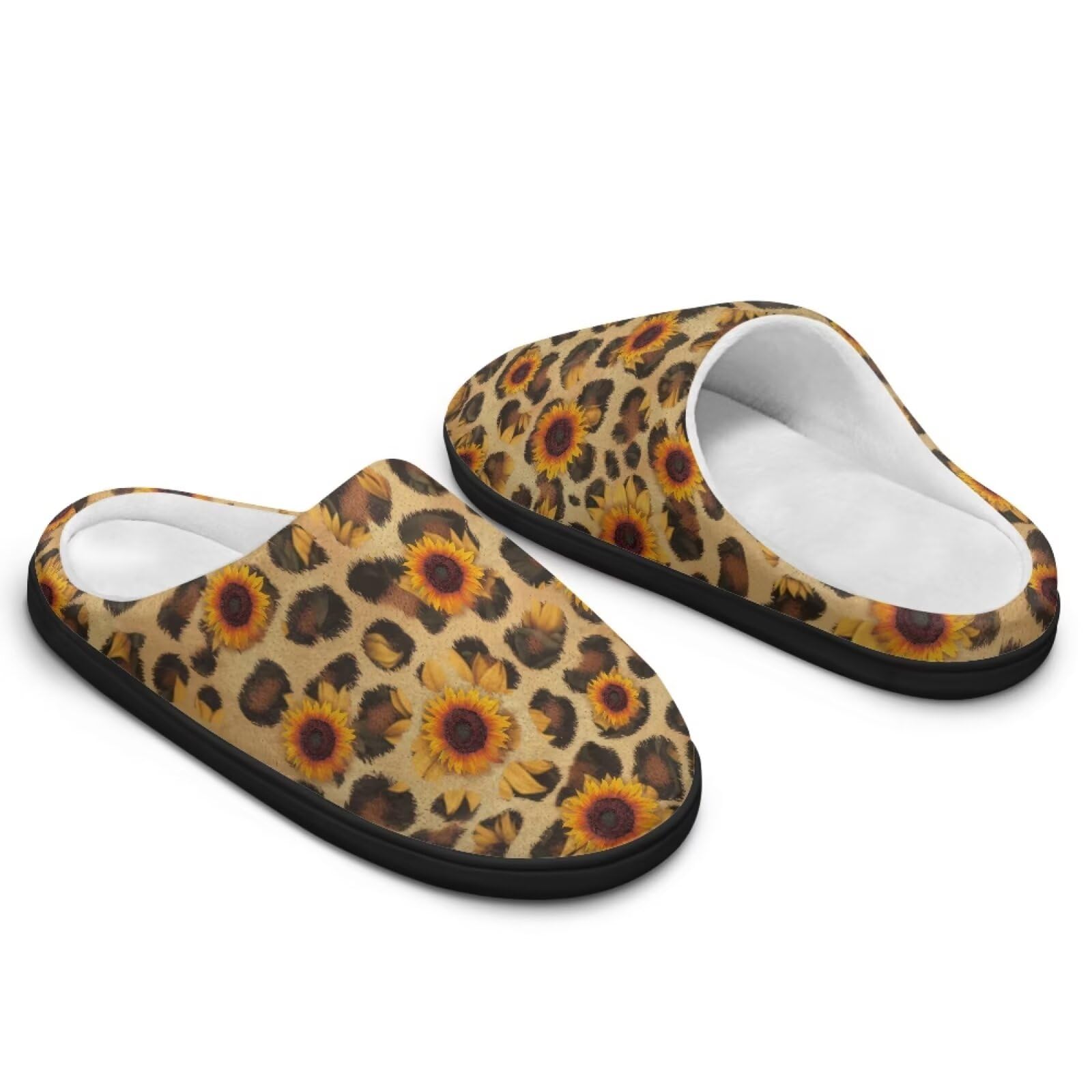 Jeiento Pantuflas de algodón con estampado animal para mujer, informales, suaves, ligeras