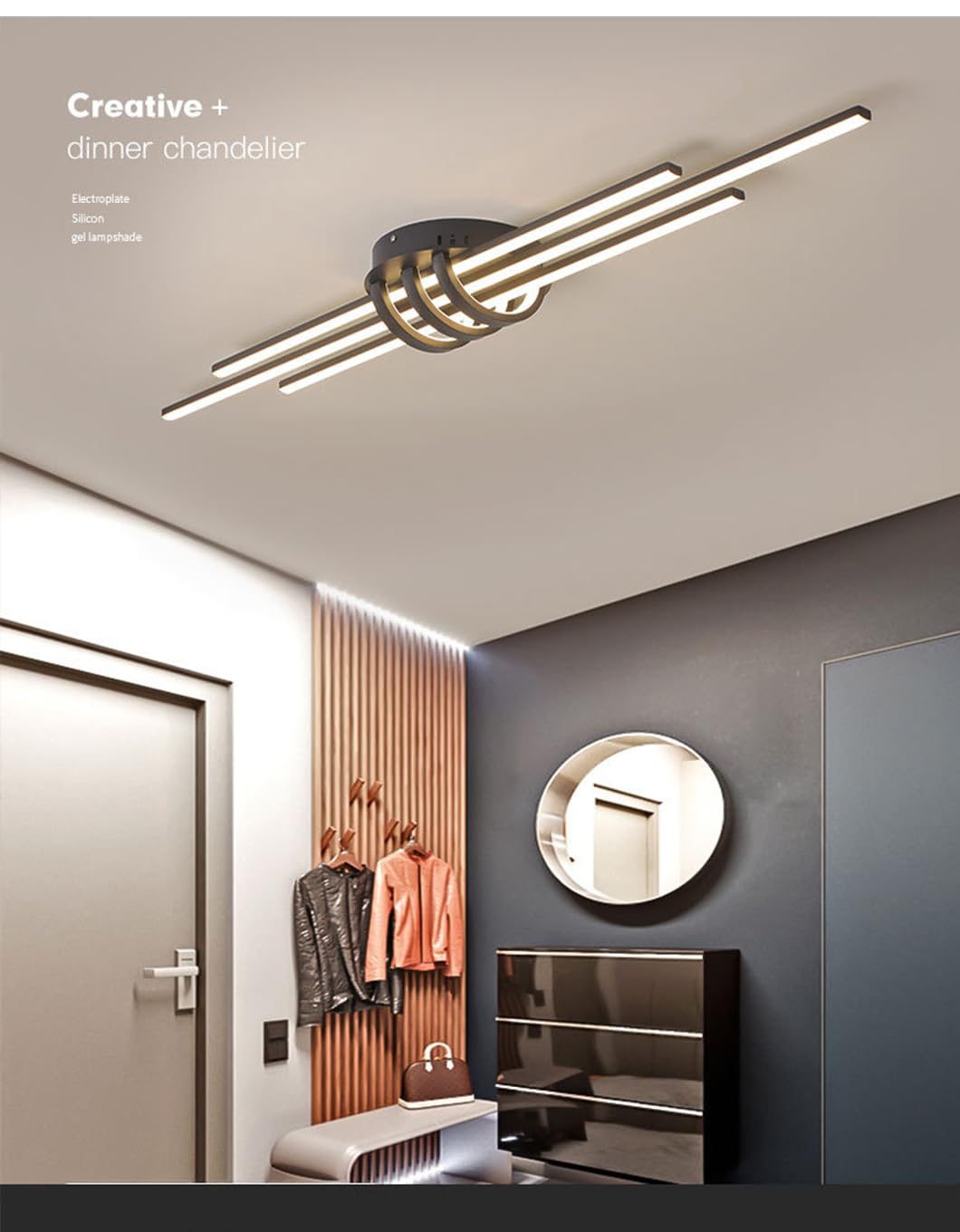 Nowoczesny kreatywny design Lampa sufitowa LED, proste oświetlenie sufitowe sypialni, światło korytarza, światło salonu, gabinet salonu, oświetlenie sufitowe biura