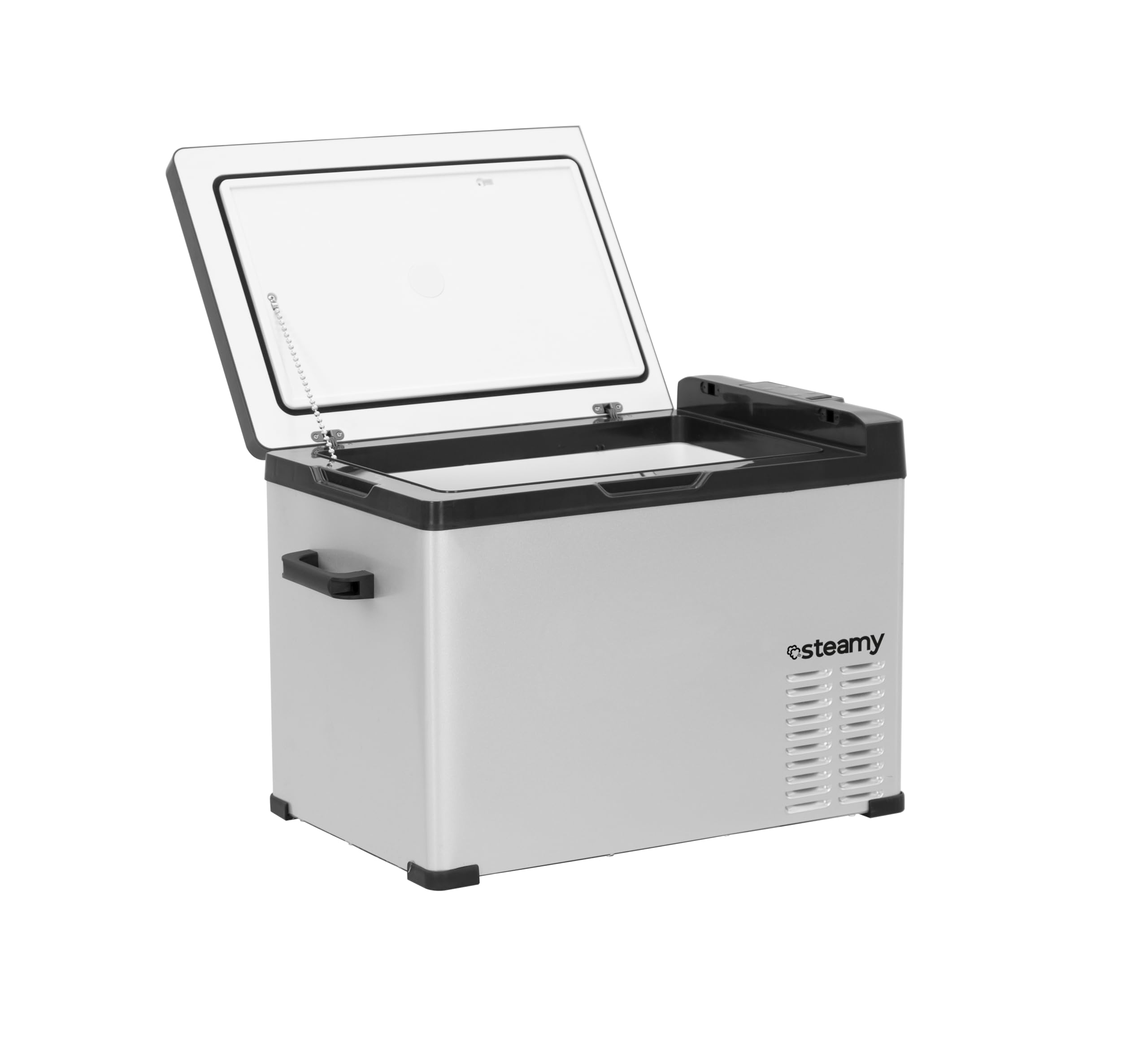 Steamy-E Single Zone 40, Elektrische Kompressor-Kühlbox, 36 Liter, Silber