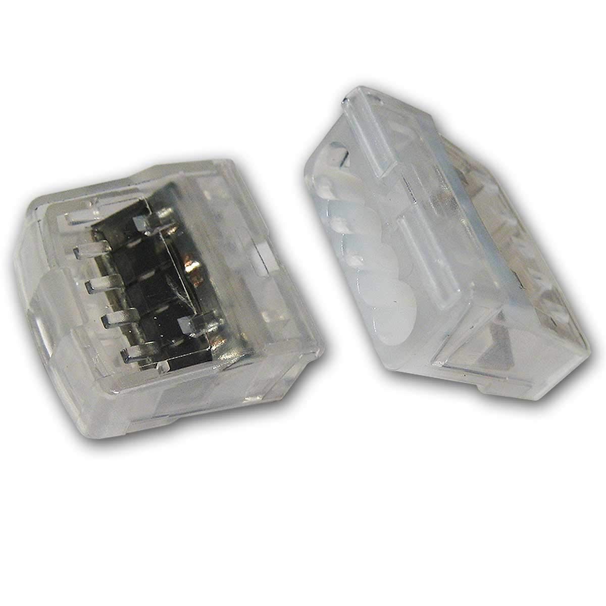 250er Großpackung Dosenklemmen, 5-polig, 1-2,5mm² transparent, 250 Stück Dosenklemmen für Kupferleiter von 1,0-2,5mm², 5 Klemmstellen