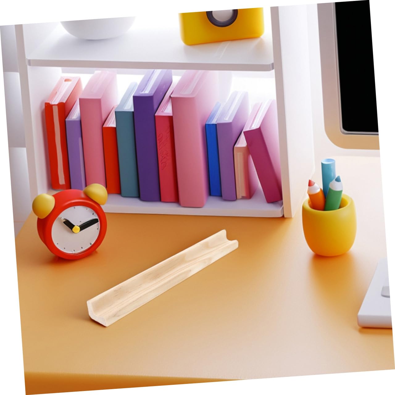 LALAFINA Soportes de Madera Beige para Letras 6 Piezas, Estante Resistente y Duradero de 19 Cm para Decoración del Hogar y Exhibición en Muebles