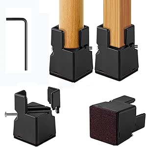 Amazon.com: Bed Risers with Adjustable Screw Clamp, Furniture Risers ...