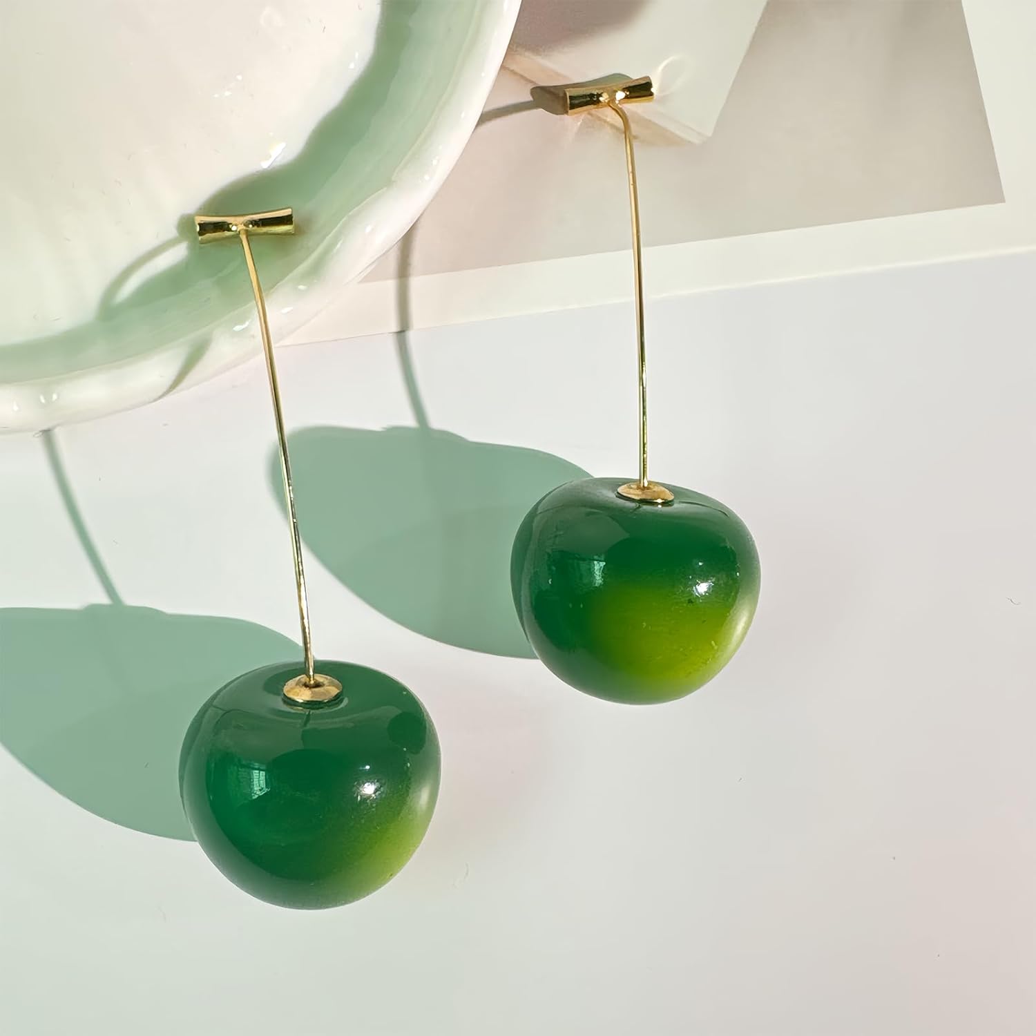 Cherry Earrings for Women Fun Fruit Drop Dangle Earrings Cute 3D Red Jewelry Unique Fruit Charm Jewelry for Women - Image 4