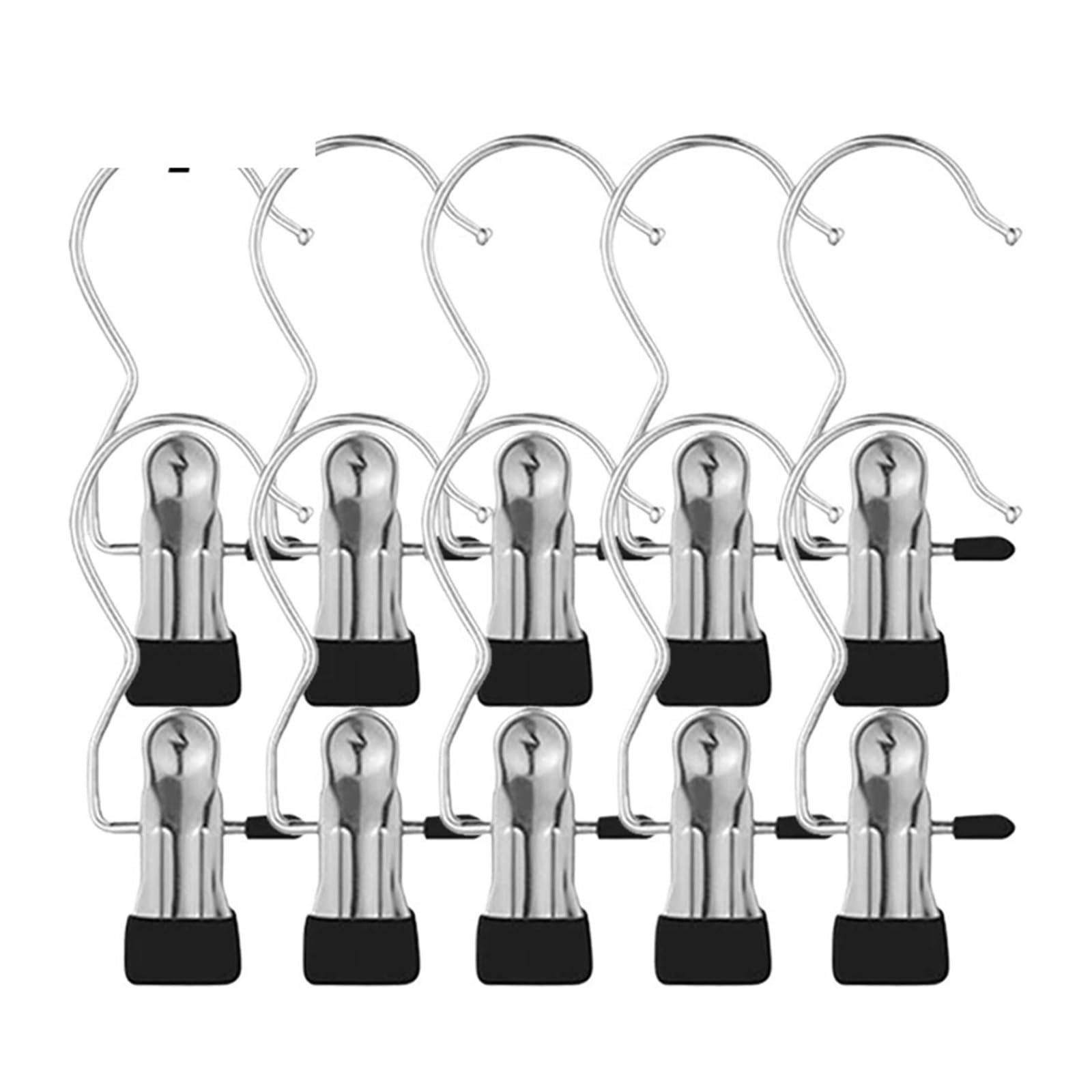 5-30pc Clothespins with Hook Laundry Clothes Pegs for Hanging Pants Hanger(10pcs-black)