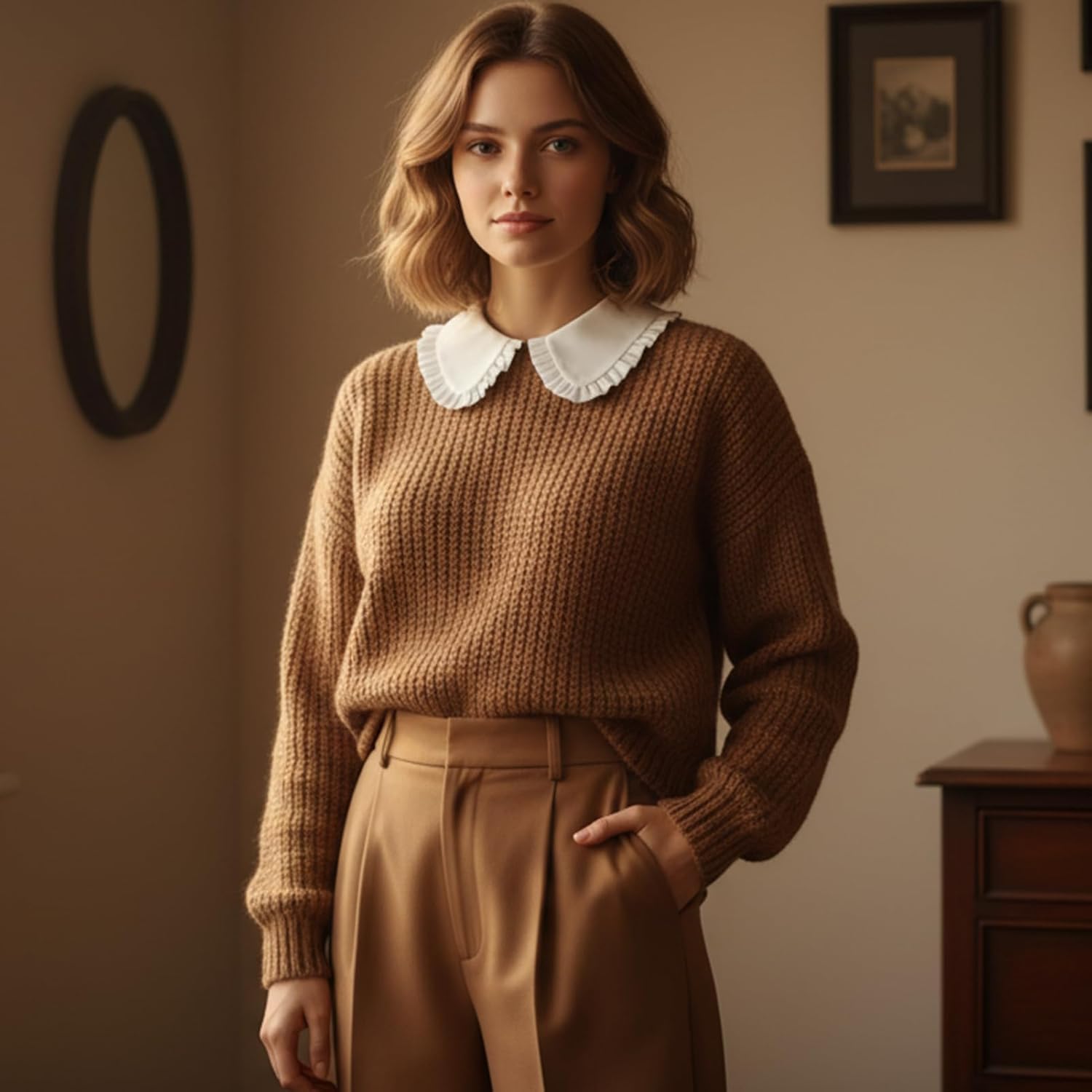 JATEBI 3 Pcs Fake Collar Detachable Collar False Dicky Collars Half False Blouse Dickey for Women - Image 6