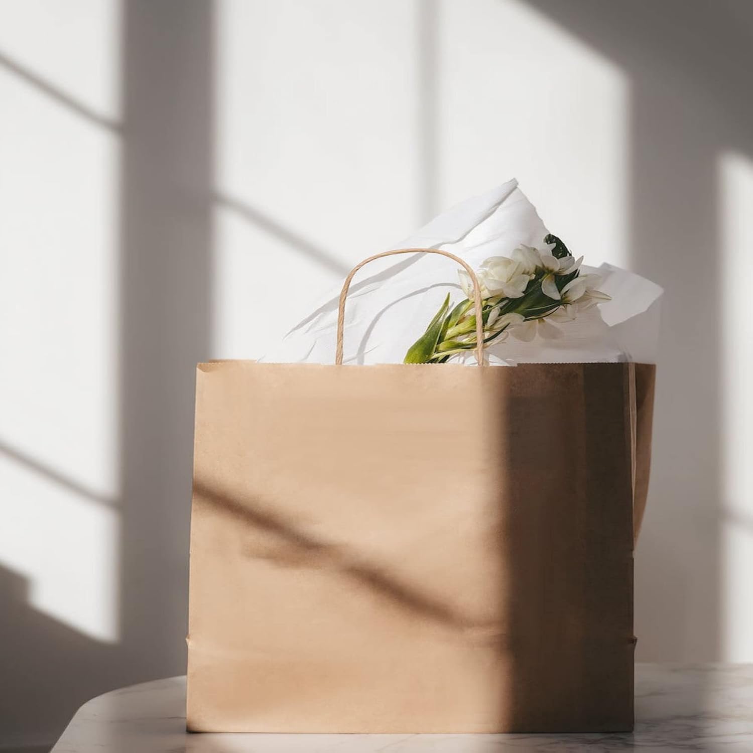 PAICUIKE 50Pcs Brown Paper Bags with Handles, Large 11x6x11 Inch Kraft Grocery Shopping & Retail Merchandise Bag, Gift Bags Bulk for Weddings, Parties, Baking - Image 2