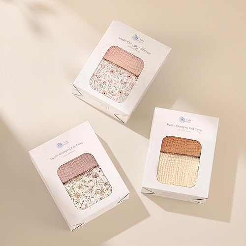 Miniatura 6 de lulumoon Funda para cambiador de bebé Funda de almohadilla de muselina para cambiador de pañales - Fundas de cambiador para niñas y niños