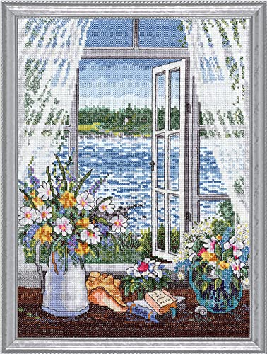 Point de croix Brise de l'océan Janlynn pour décorer un salon de brodeuse