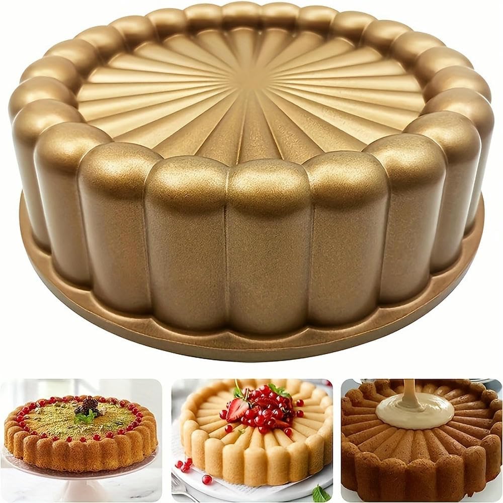 Molde para Pasteles Redondo de Aluminio con diseño de Flores para Bodas de NYSDM: fácil desmoldar, Utensilios manuales Especiales y novedosos para Hornear