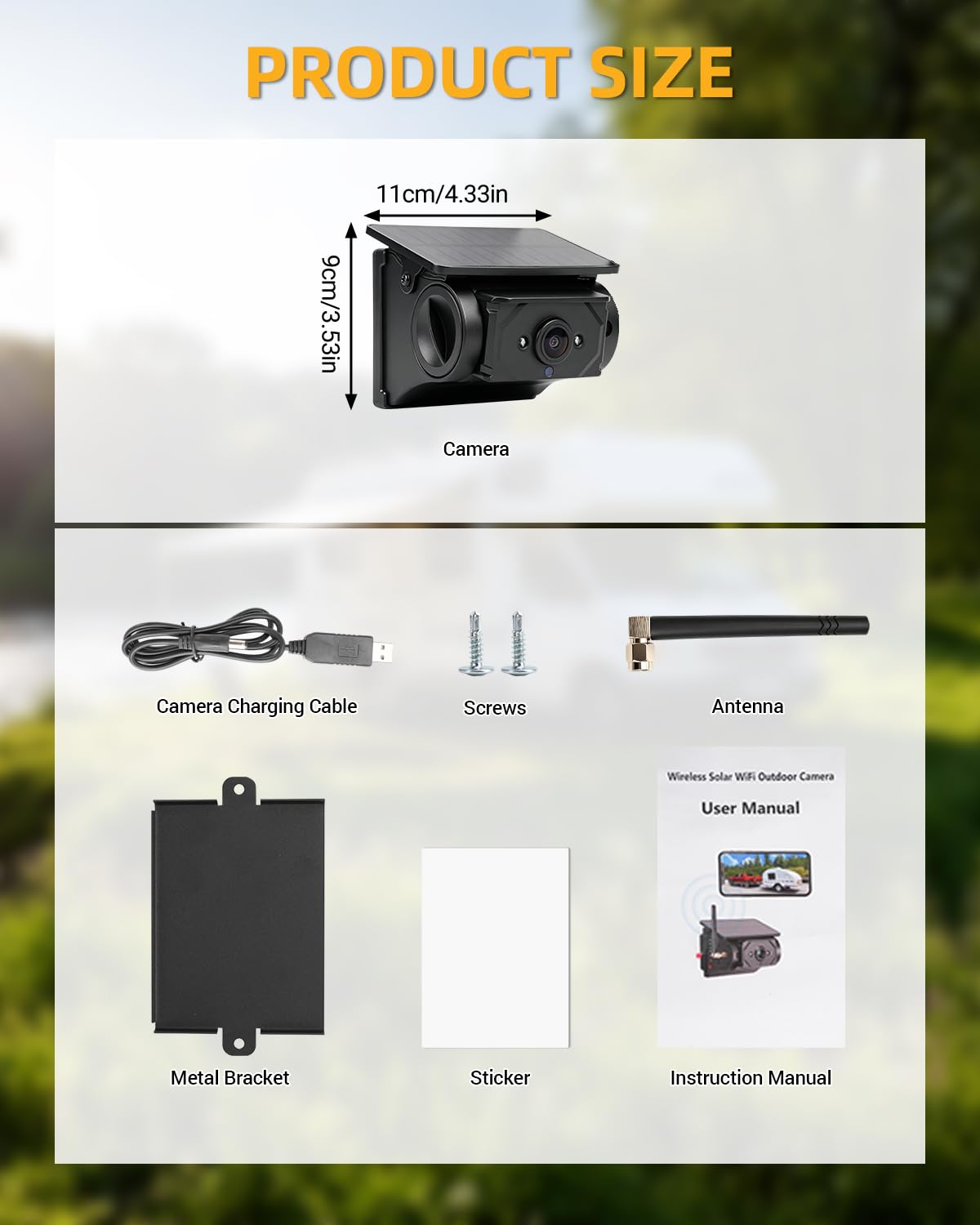 Telecamera retromarcia solare HD wireless magnetica WiFi, batteria 9600mAh, visione notturna IR, impermeabile IP67, per camion, SUV, camper, rimorchi