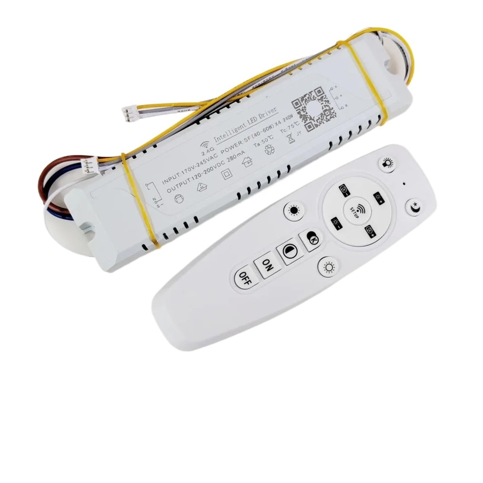 ZXAOMMBEA APP Controlled LED Driver 2.4G Remote Smart Transformer 12-24W 40W 80W 120W 360W for dimmable Color Changing Chandelier((40-60W) X4 240W)