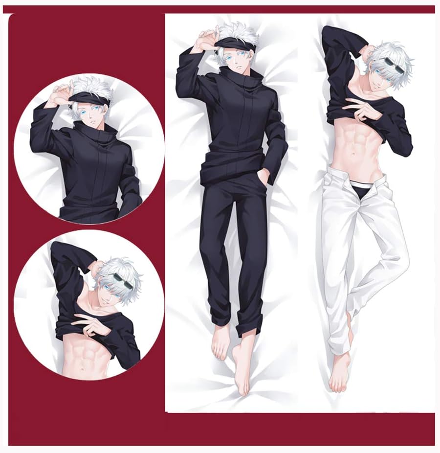 五条悟 抱き枕 2way ごじょうさとる だきまくら キャラクター抱き枕 両面プリント 同人 呪術廻戦 等身大 肌黒白 受賞店舗 等身大