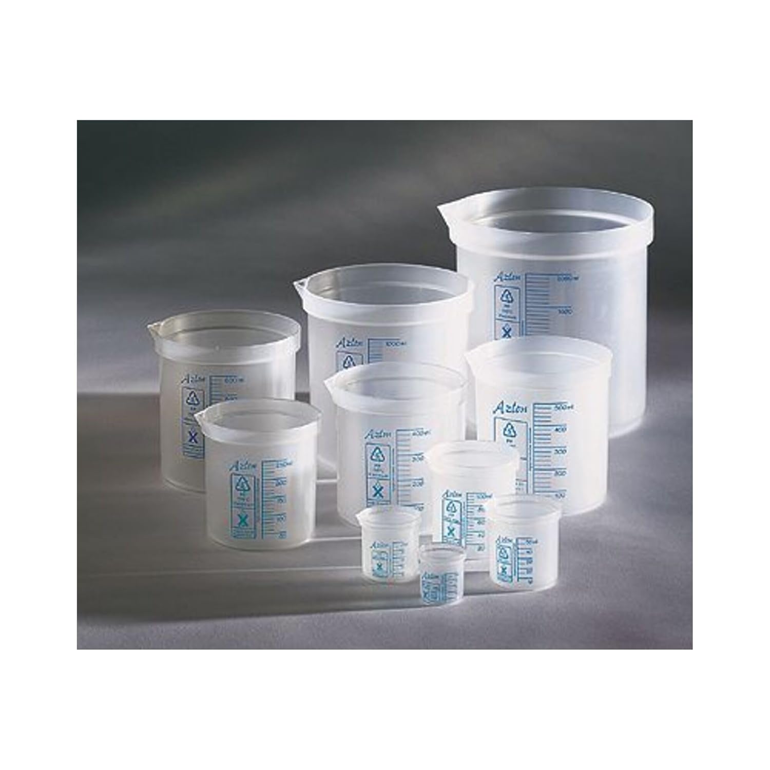 Azlon 522085-0100 Polypropylene "Square Ratio" Beaker, 100 mL