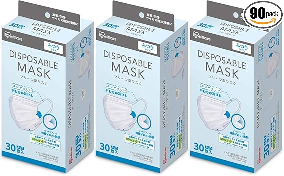 Amazon アイリスオーヤマ ディスポーザブルマスク 不織布 ふつうサイズ 30枚 3個 90枚セット 耳が痛くなりにくい やわらか耳ひも pn 30pm アイリスオーヤマ Iris Ohyama 布マスク
